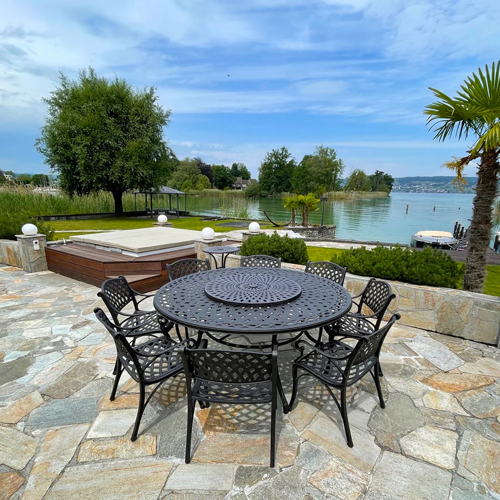 Olivia Table 8 Seater Set - Antique Bronze - Image 4