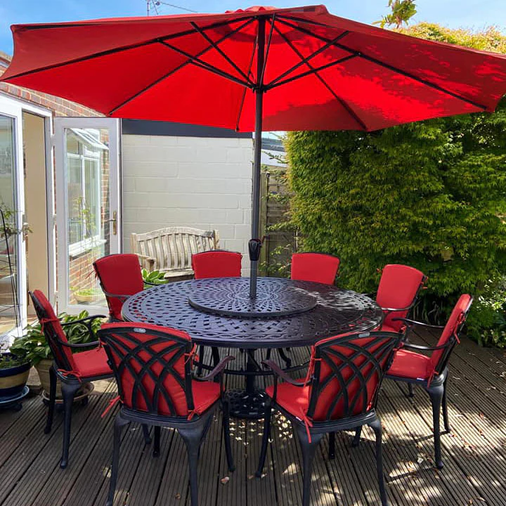 Olivia Table 8 Seater Set - Antique Bronze - Image 6