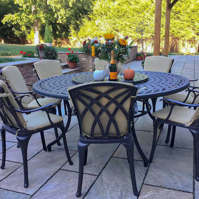 Olivia Table 8 Seater Set - Antique Bronze - Image 7