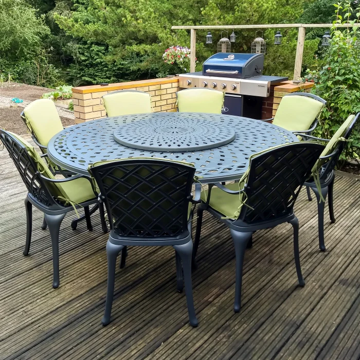 Olivia Table 8 Seater Set - Slate - Image 3