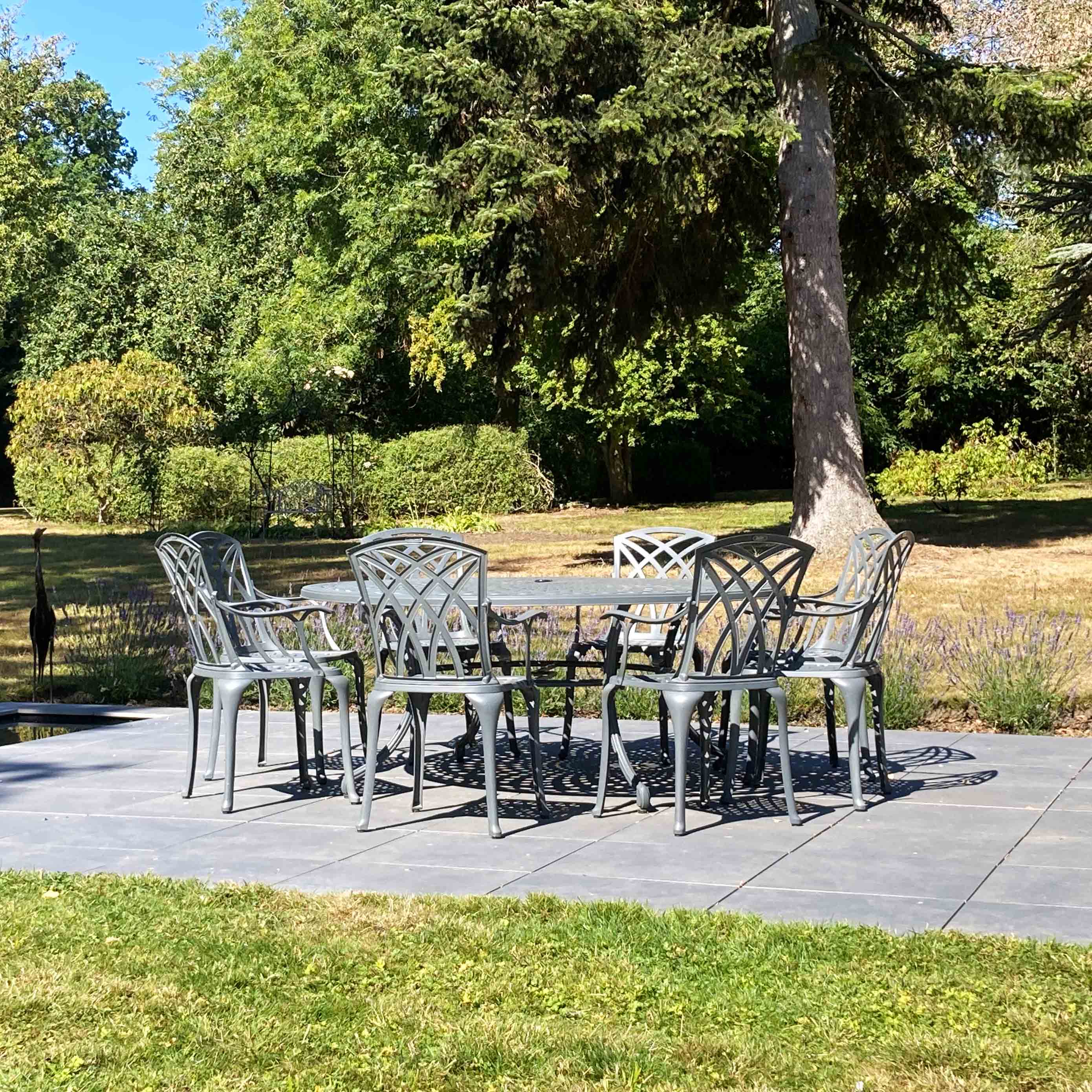 Olivia Table 8 Seater Set - Slate - Image 4