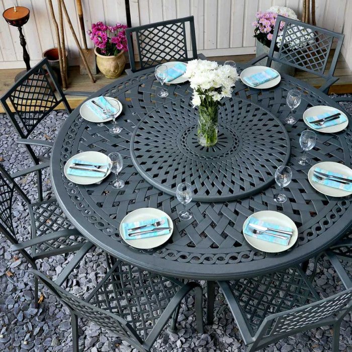Olivia Table 8 Seater Set - Slate - Image 5