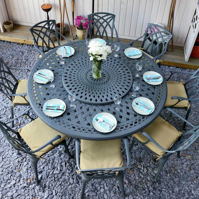 Olivia Table 8 Seater Set - Slate - Image 8