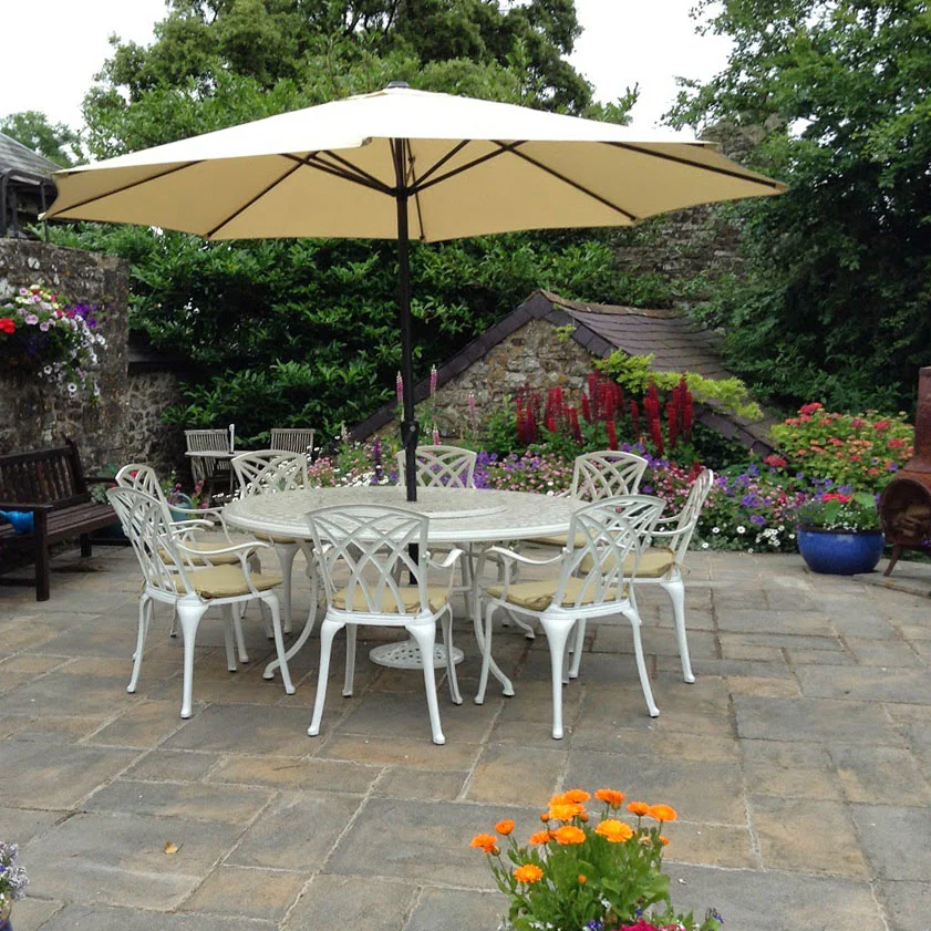 Olivia Table 8 Seater Set - White - Image 3