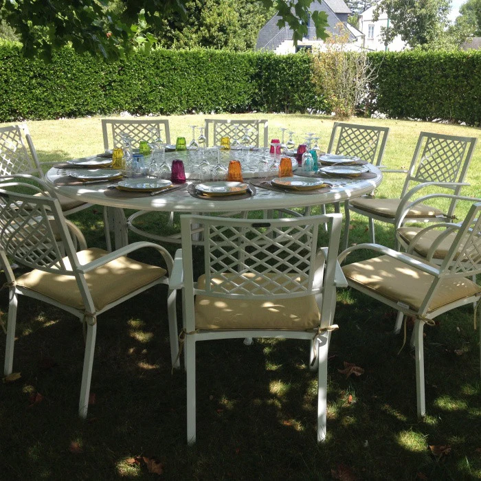 Olivia Table 8 Seater Set - White - Image 5