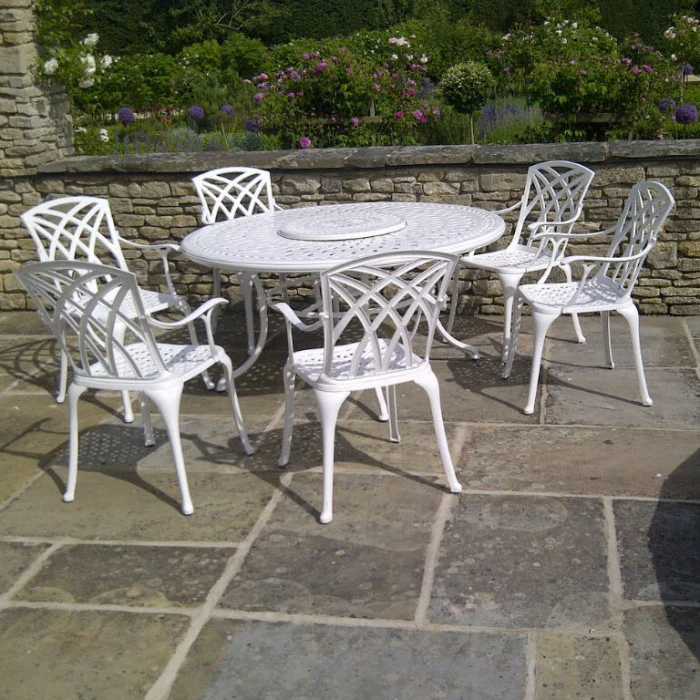 Olivia Table 8 Seater Set - White - Image 7
