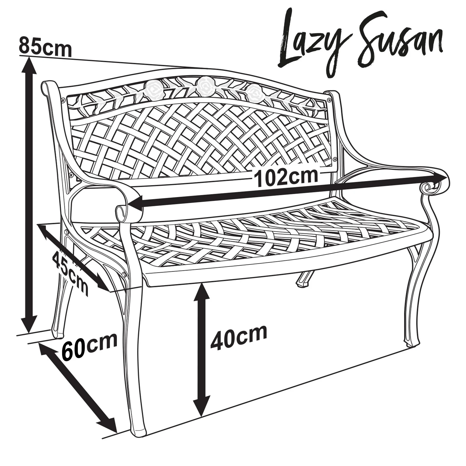 Rose Bench Set - Antique Bronze - Image 22