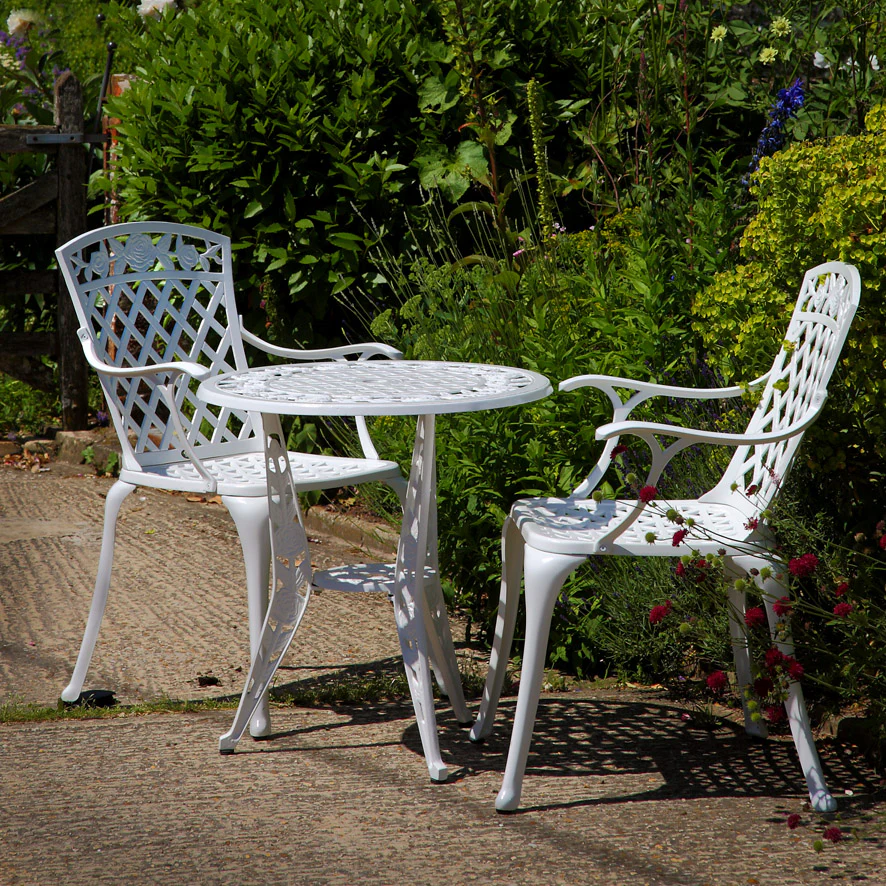 Rose Table 2 Seater Set - White - Image 5