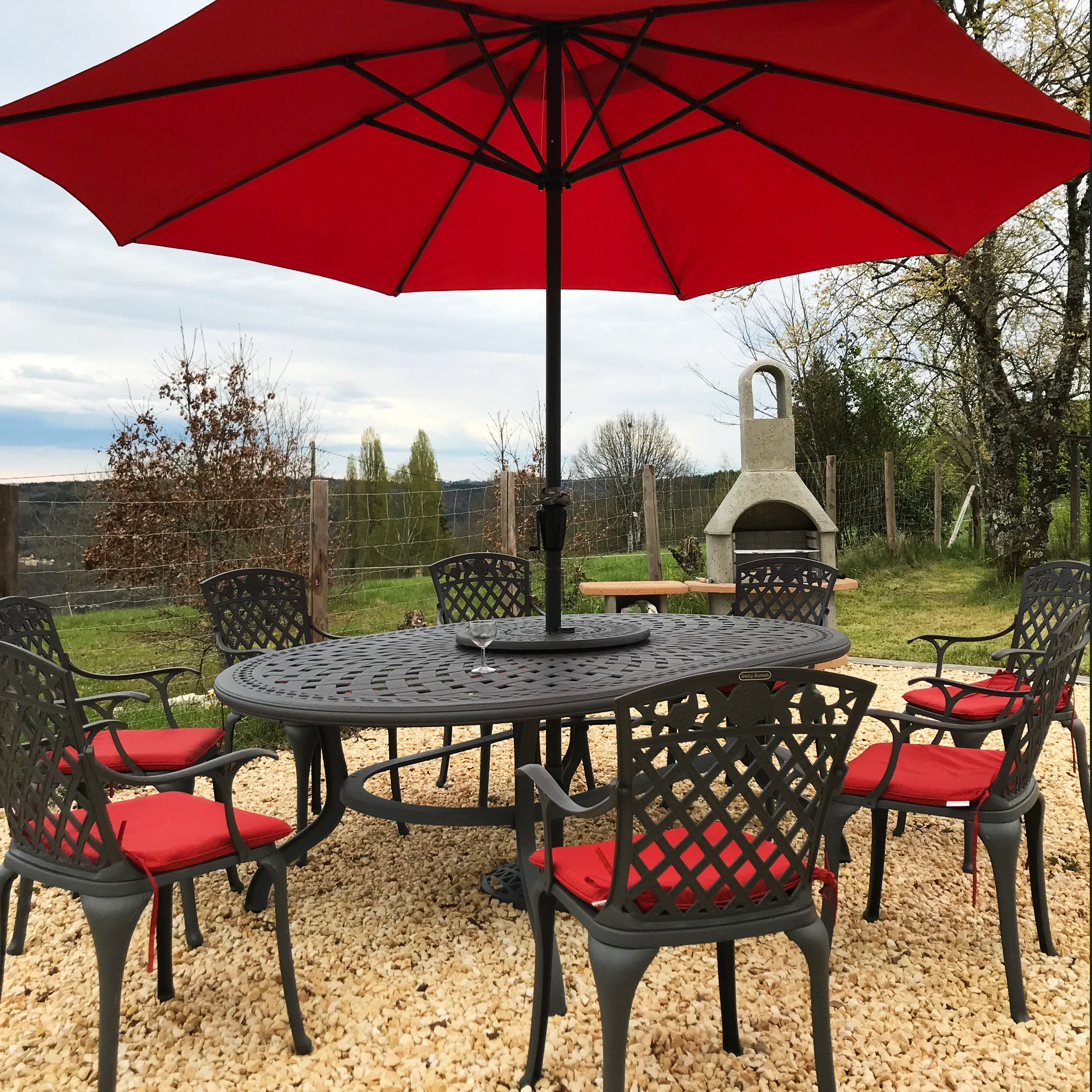 Rosemary Table 8 Seater Set - Antique Bronze - Image 8