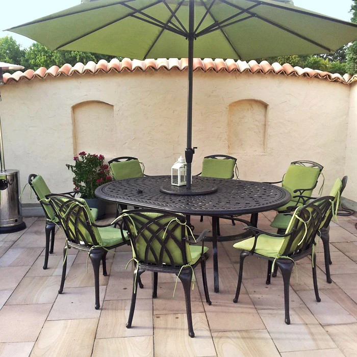 Rosemary Table 8 Seater Set - Antique Bronze - Image 9