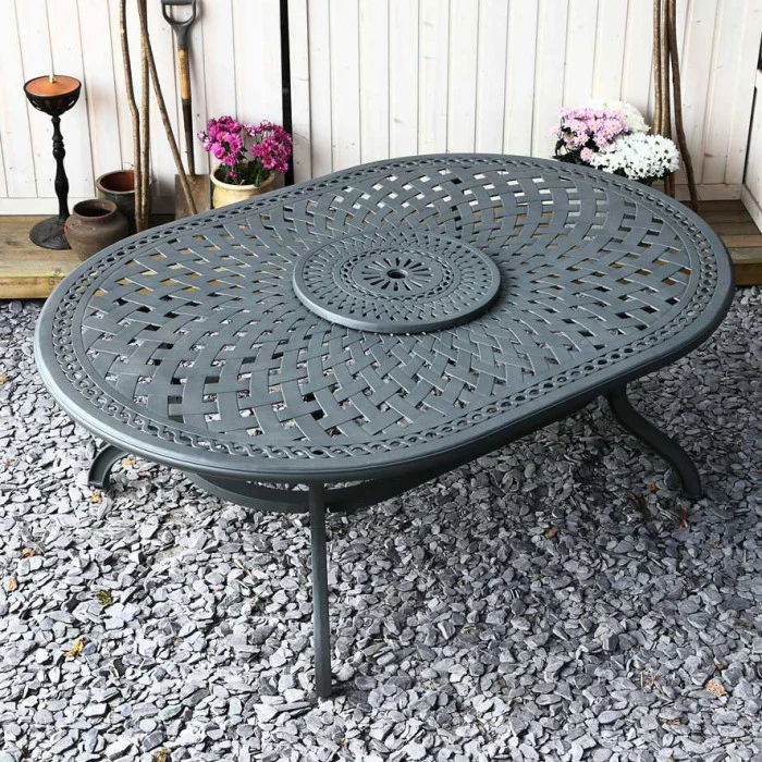 Rosemary Table 8 Seater Set - Slate - Image 13