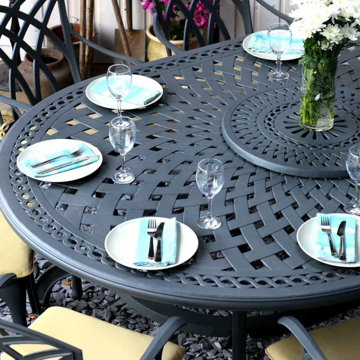 Rosemary Table 8 Seater Set - Slate - Image 5