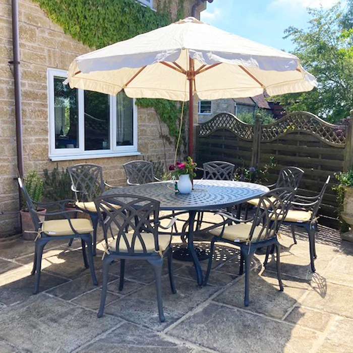 Rosemary Table 8 Seater Set - Slate - Image 6