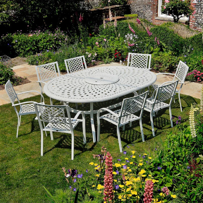 Rosemary Table 8 Seater Set - White - Image 5