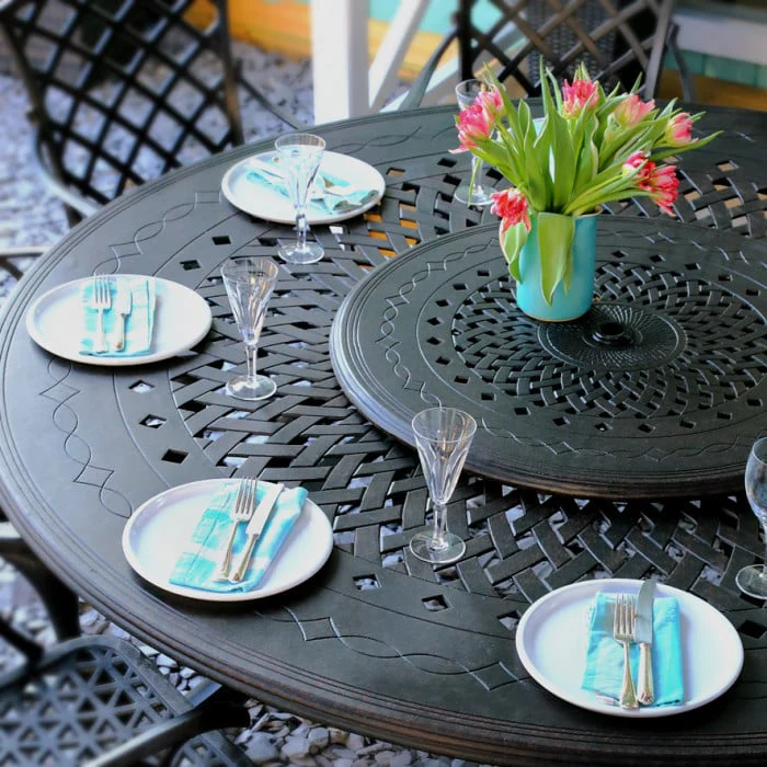 Rosie Table 10 Seater Set - Antique Bronze - Image 4