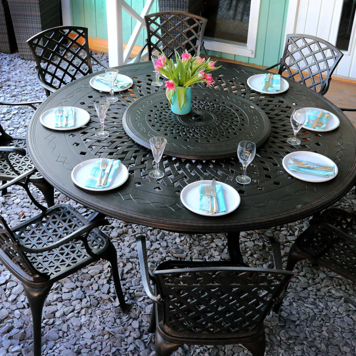 Rosie Table 8 Seater Set - Antique Bronze - Image 3