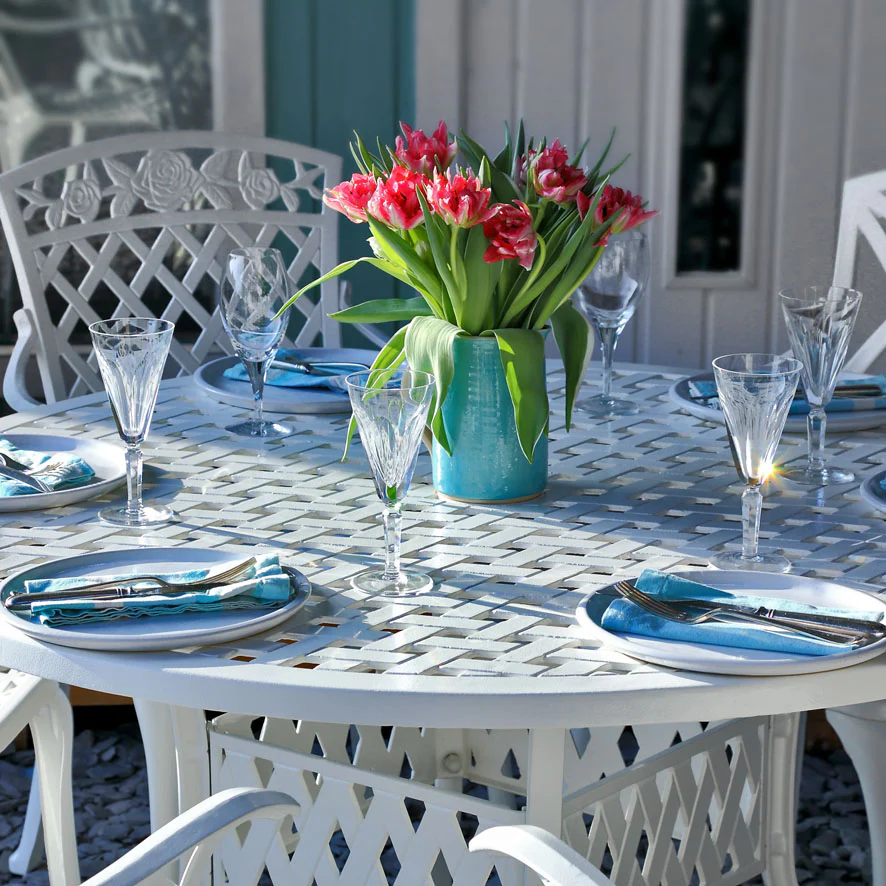 Sarah Table 4 Seater Set - White - Image 3