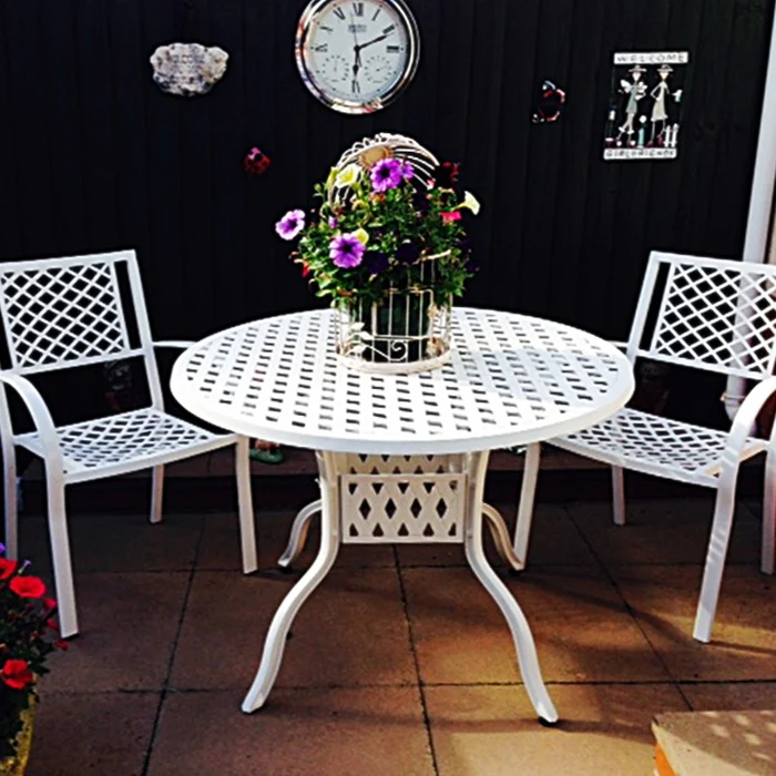 Sarah Table 4 Seater Set - White - Image 6