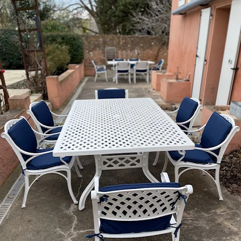 Sophia Table 6 Seater Set - White - Image 9