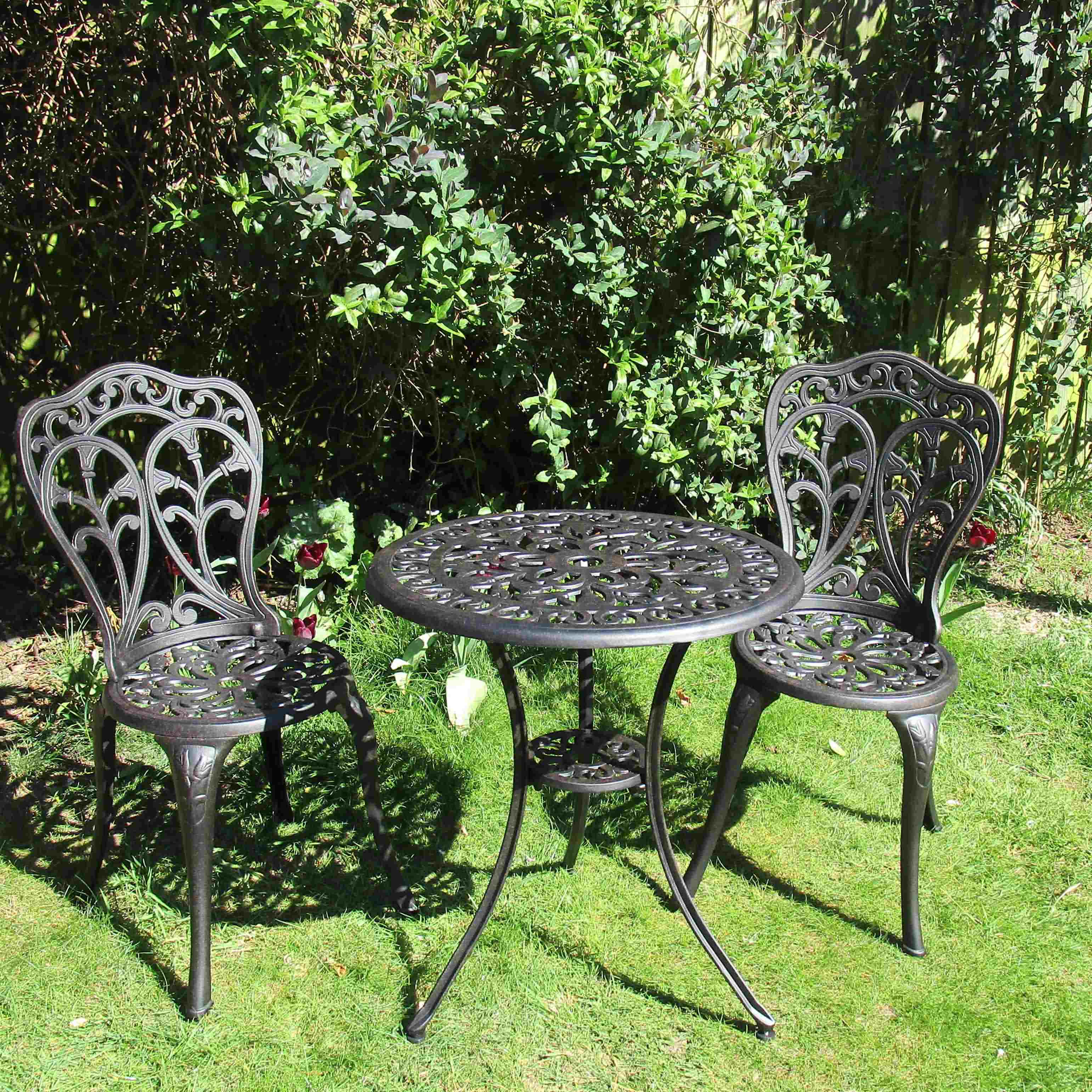 Tulip Bistro 2 Seater Set - Antique Bronze - Image 12