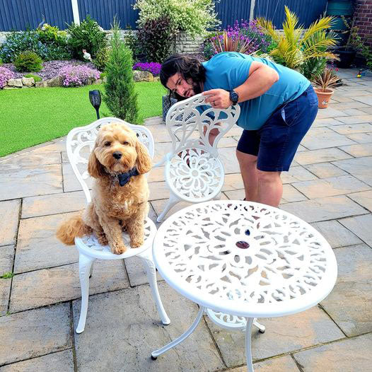 Tulip Bistro 2 Seater Set - White - Image 5